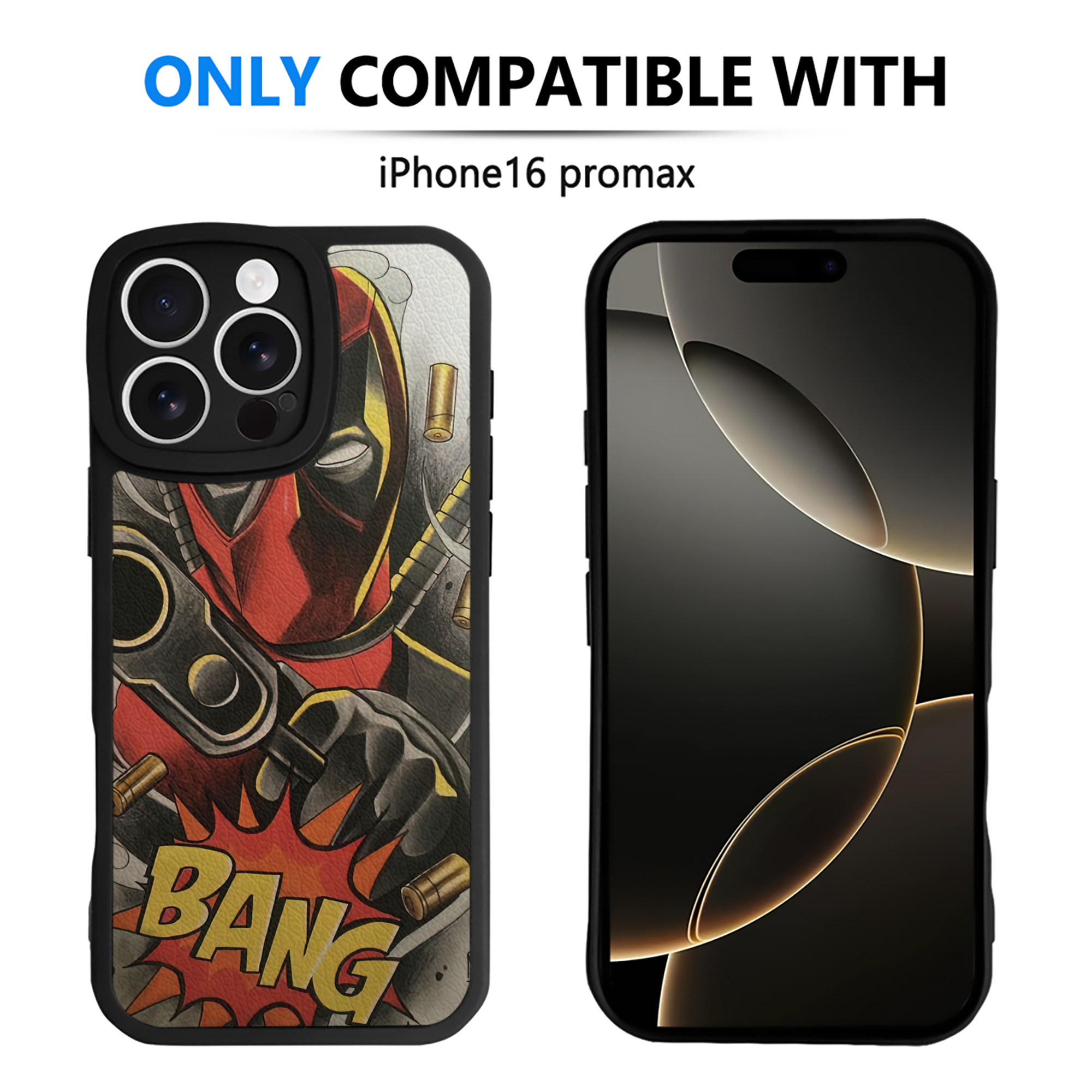 （画像用） Deadpool デッドプール 【iPhone 16シリーズ対応】シリコンスマホケース（レザー調） 材質：シリコン